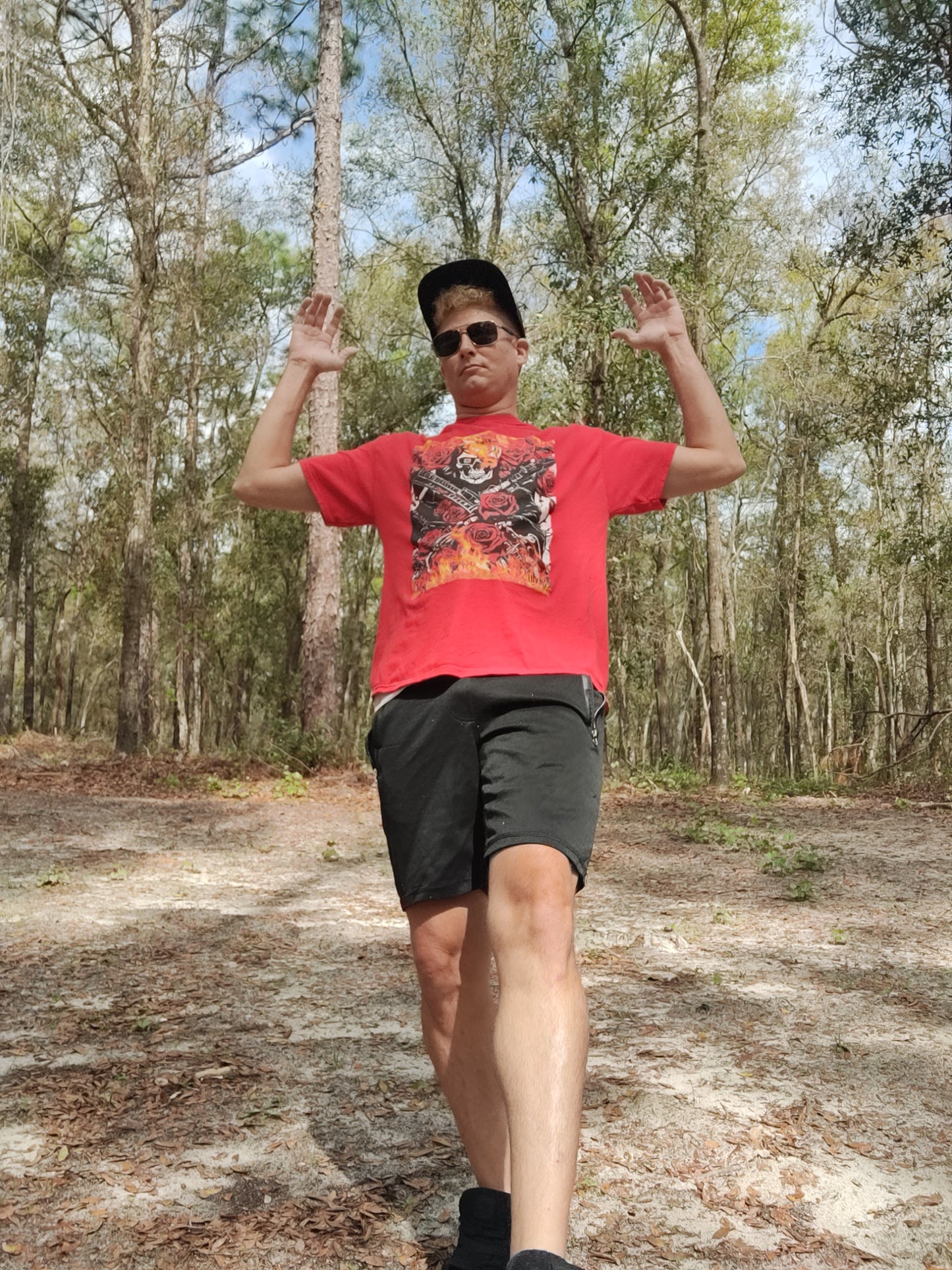 Men's "Flaming Skull" T-shirt Cotton Graphic