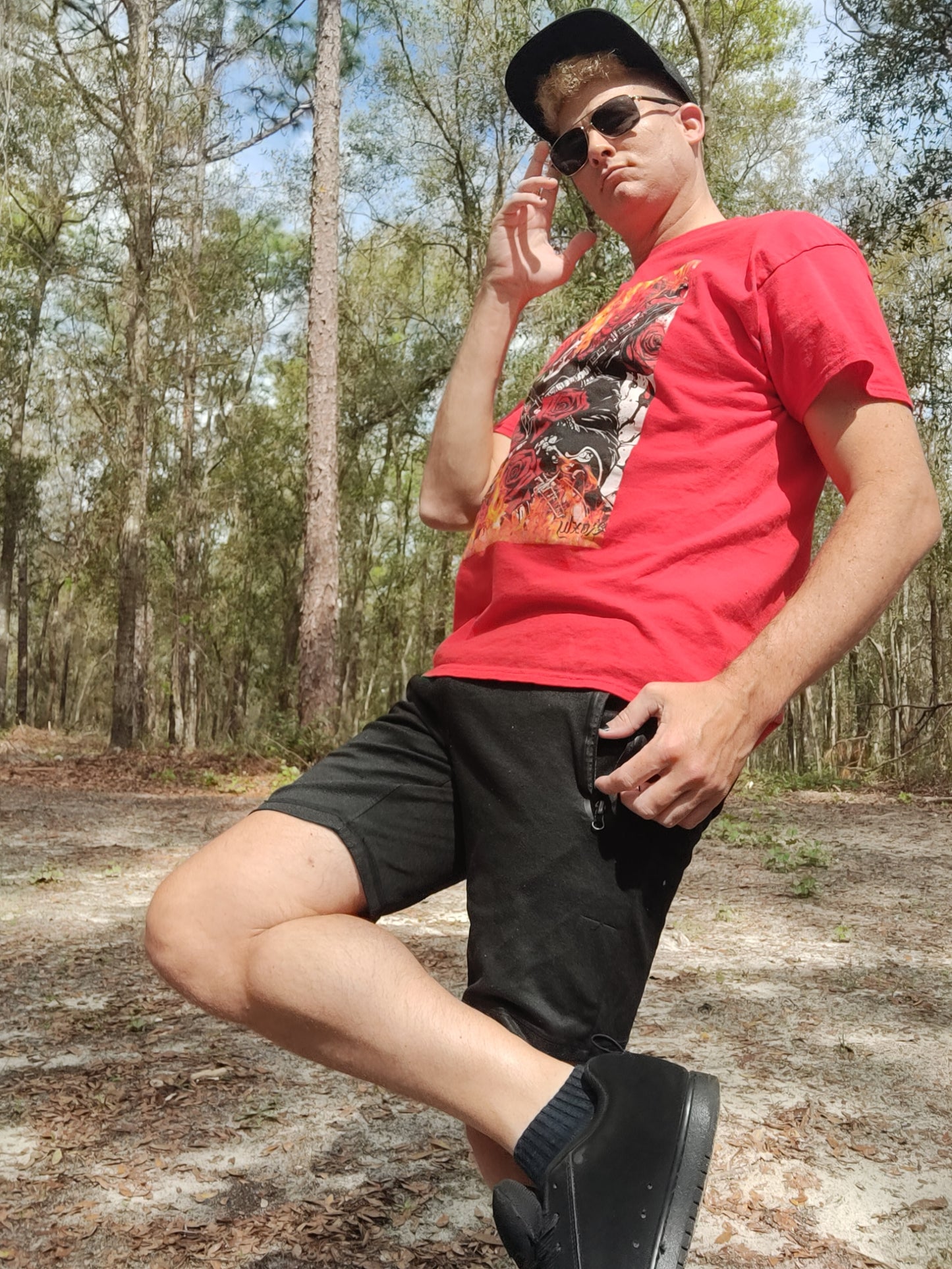 Men's "Flaming Skull" T-shirt Cotton Graphic