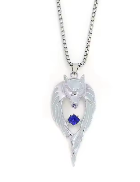 Men's Glow in the Dark Wolf Necklace