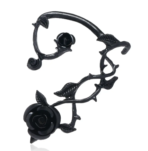 Women's Earrings Gothic Punk Rose wrap around