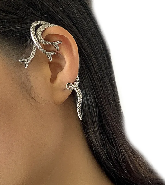 Women's Earrings 3 headed viper wrap around ear